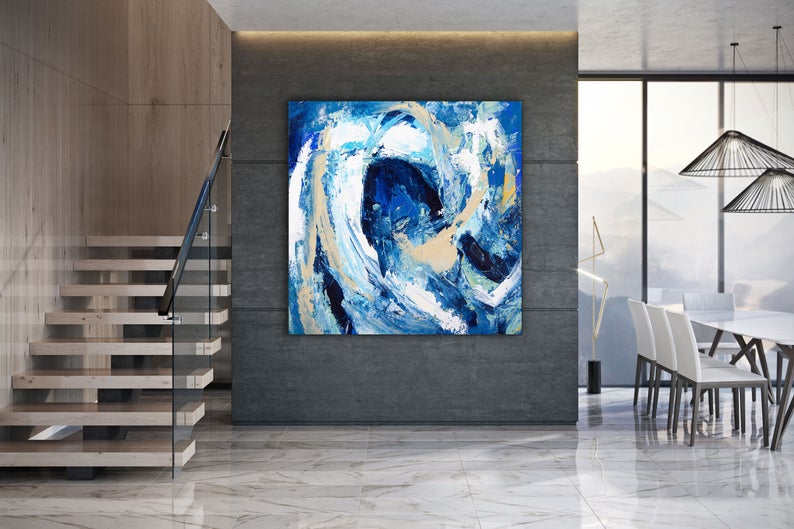 Abstract Painting-Original Painting Living Room Wall Art Extra Large Wall Art Modern Painting Extra Large Artwork Canvas Art31in,No Frame