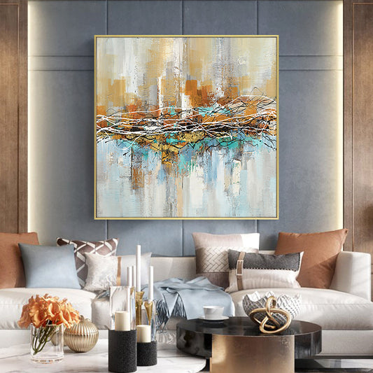 Abstract Canvas Art  Hand Painted Canvas Oil Painting Wall Art Home Living Room Decoration Modern,31inx31in,No Frame