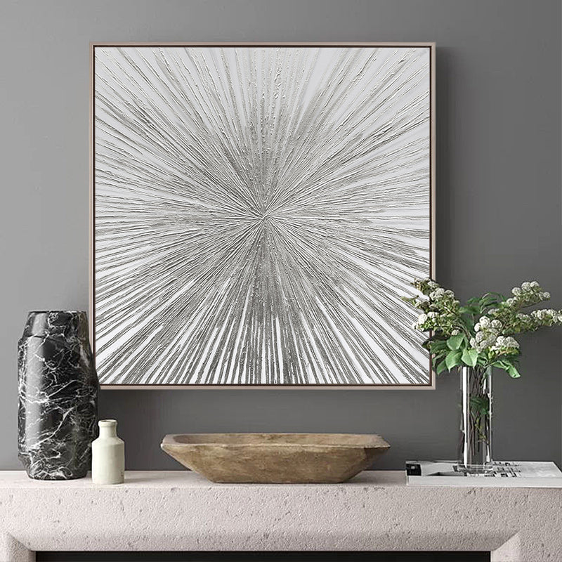 HandpaintedAbstractOilPaintingSilverLightLuxuryModernPaintingDecorativePaintingRestaurantEntrancePaintingsModel    31in,No Frame