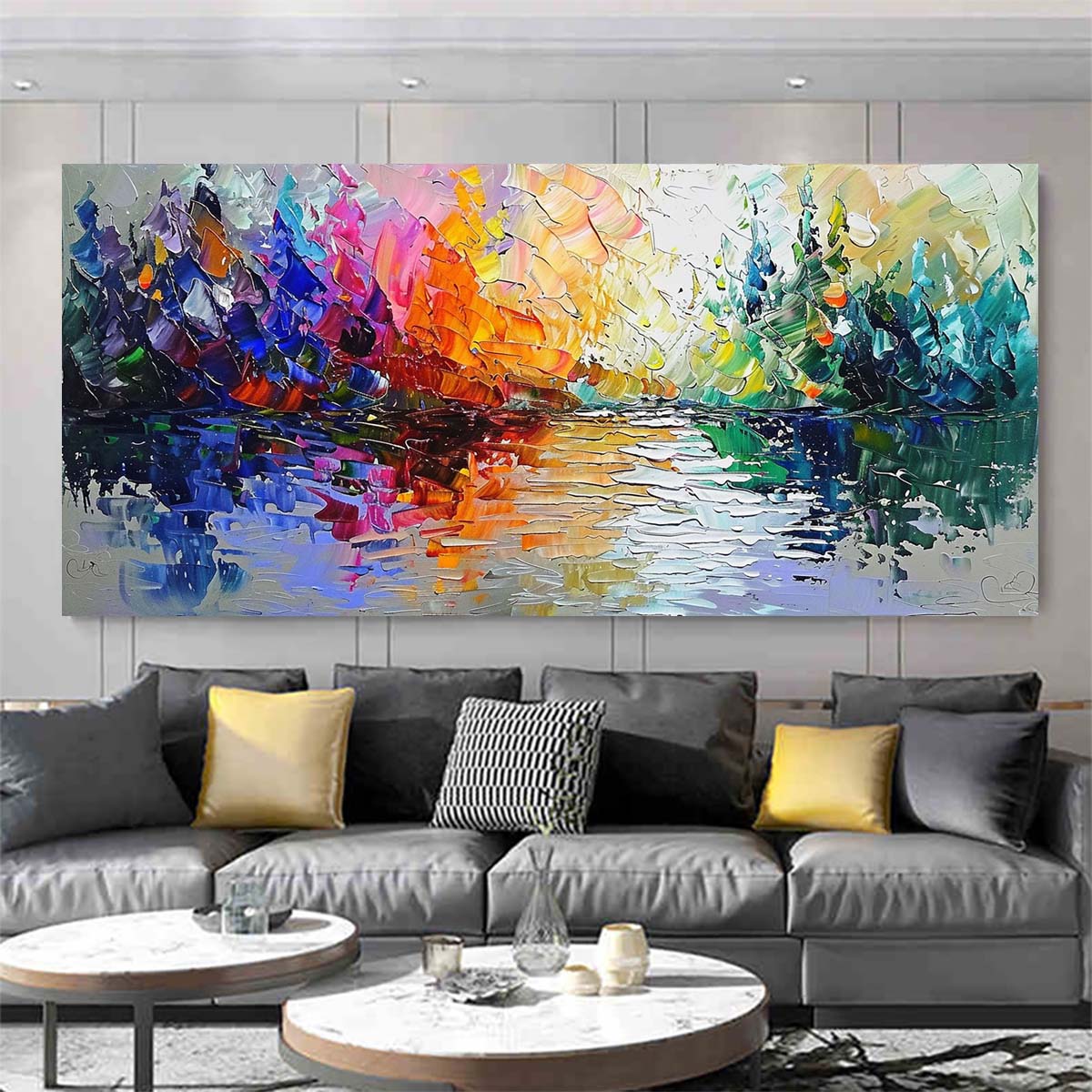 Original creation Landscape Hand painted Oil Painting Canvas Wall Art For Home Living Room Unframed/Rolled #012