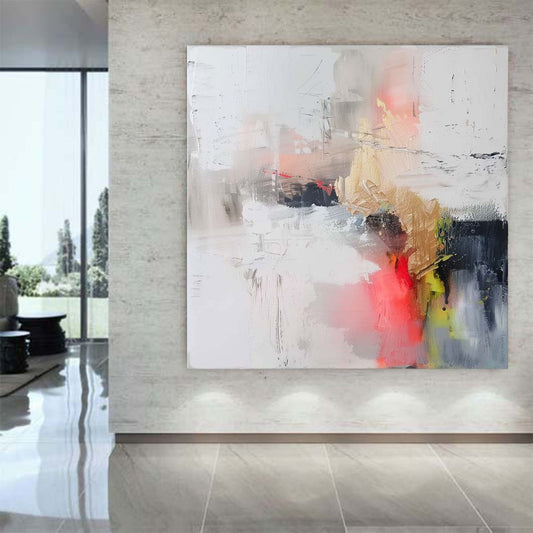 Abstract Handmade Oil Painting Modern Minimalist Home Living Room Decoration Painting,31inx31in,No Frame