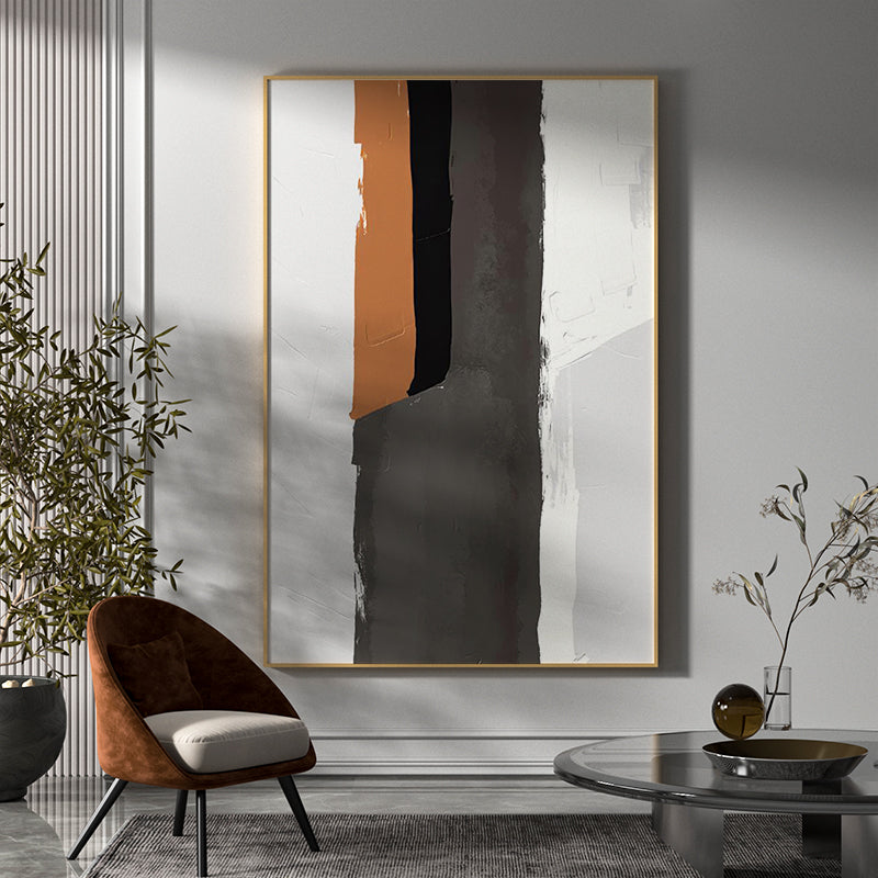 Hand Painted Abstract Painting Wall Art Canvas Painting Modern Art Minimalist Painting Home Decor Grey White Textured Painting27inx54in,No Frame