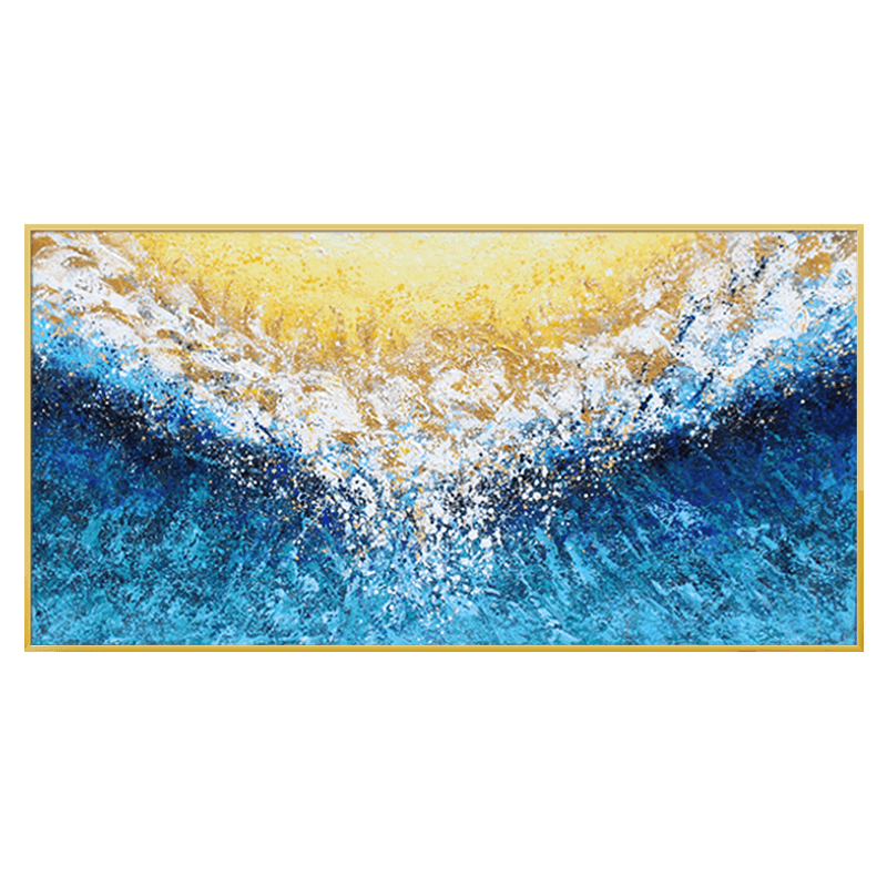 Original Hand-Painted Abstract Landscape Oil Painting Living Room Bedroom Hotel Villa Hand-Painted Horizontal Version27inx54in,No Frame