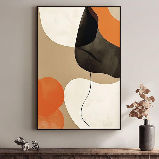 Handpainted Abstract Wall Art Painting Decorative Painting Aisle Corridor Mural Mooring Hanging Painting pink white black orange 31inx47in,No Frame
