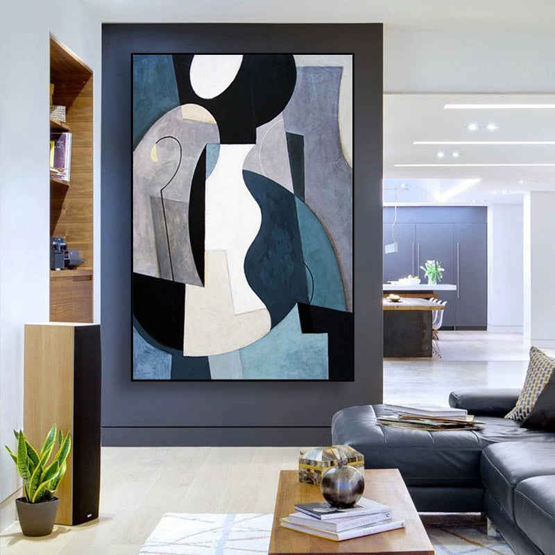 Living Room Abstract Decorative Painting American Light Luxury Hand painted Oil Painting Simple Nordic Aisle Corridor,31inx47in,No Frame