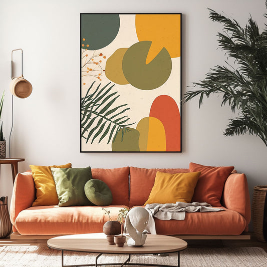 Handpainted Abstract Wall Art Painting Decorative Painting Aisle Corridor Mural Mooring Hanging Painting yellow green blue red 31inx47in,No Frame