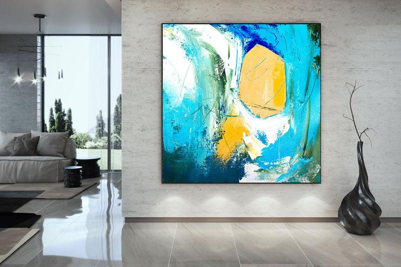 ExtraLargeOfficeWallArtAbstractPaintingArtworkModernWallDecorAcrylicPaintingOilPaintingOversized 31in,No Frame