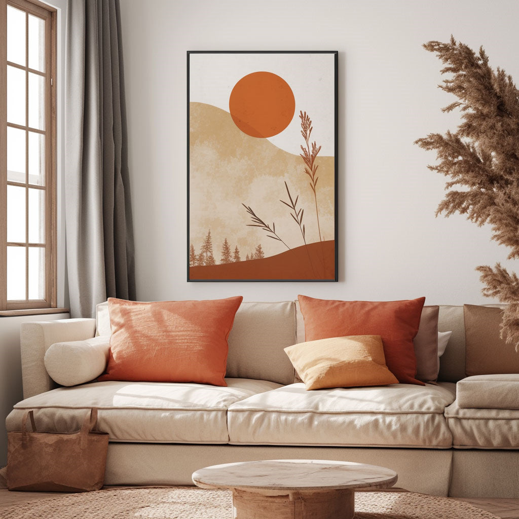 Handpainted Abstract Wall Art Painting Decorative Painting Aisle Corridor Mural Mooring Hanging Painting orange 31inx47in,No Frame