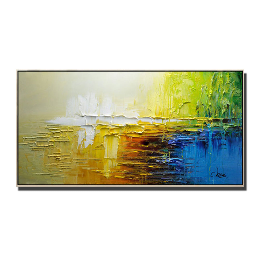 Large Wall Art Handmade Oil Painting 3D Abstract Paintings Wall Decor Canvas Art Landscape Picture,27inx54in,No Frame