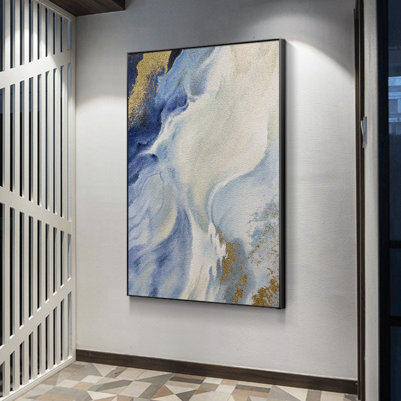 Heavy Thick Oil Painting On Canvas Abstract Sea Wave Handmade Modern Decorative Art Picture For Home,31inx47in,No Frame
