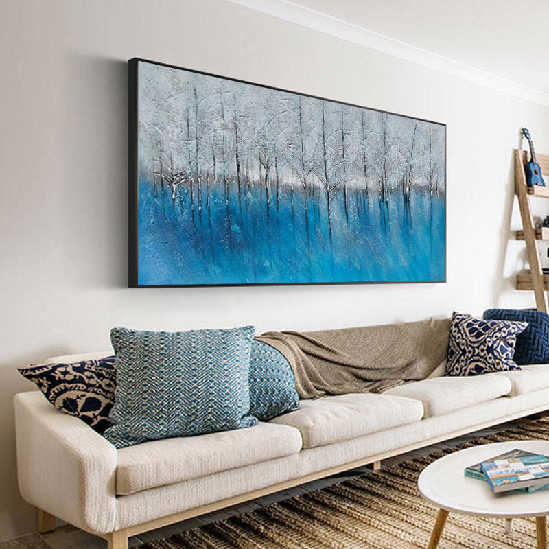 Hand-painted Oil Jungle Living Room Sofa Backdrop Decorative Painting Mural Paintings Scandinavian Style Horizontal Version Of L27inx54in,No Frame