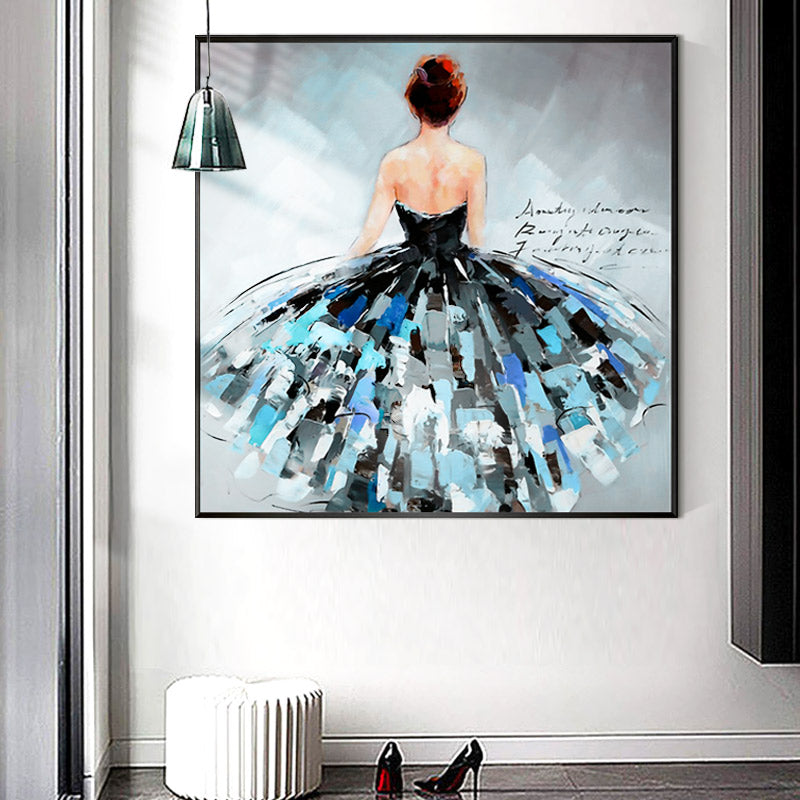 Abstract Figure Painting The Living Room European-style Villa Living Room Modern Minimalist Hotel Entrance Hallway Wall Painting31in,No Frame