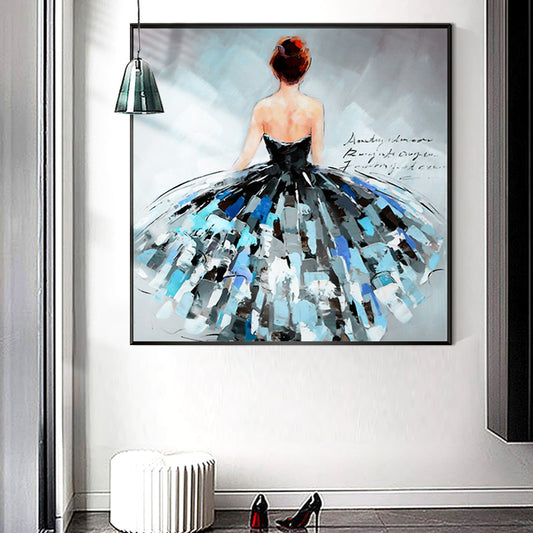 Abstract Figure Painting The Living Room European-style Villa Living Room Modern Minimalist Hotel Entrance Hallway Wall Painting31in,No Frame