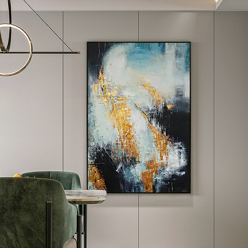 Beautiful Wall Art Abstract Handpainted Oil Painting On Canvas Large Restaurant Decoration Unframed  ,31inx47in,No Frame