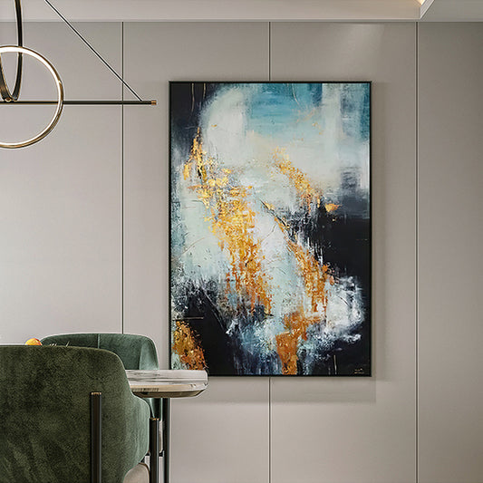 Beautiful Wall Art Abstract Handpainted Oil Painting On Canvas Large Restaurant Decoration Unframed  ,31inx47in,No Frame