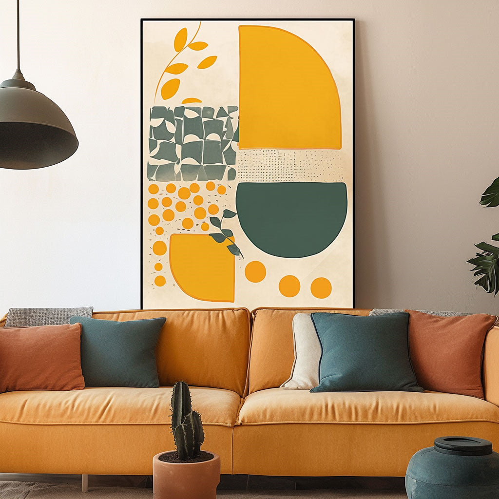 Handpainted Abstract Wall Art Painting Decorative Painting Aisle Corridor Mural Mooring Hanging Paintingyellowgreen1inx47in,No Frame