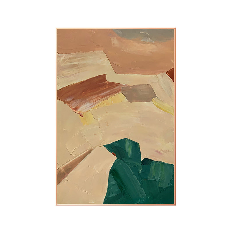 Original Hand painted Nordic Oil Painting On Canvas Color Block For Living Room Bedroom Wall Art,31inx47in,No Frame