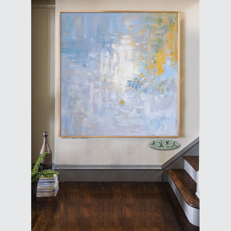 Small Fresh Minimalist Modern Abstract Simple European Bedroom Living Room Entrance Hallway Painted Oil Painting Large Murals Ve,31inx31in,No Frame