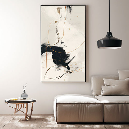 Minimalism Abstract Handmade Oil Painting Modern Home Living Room Decoration Painting,27inx54in,No Frame