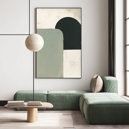 Minimalism Abstract Handmade Oil Painting Modern Home Living Room Decoration Painting,27inx54in,No Frame