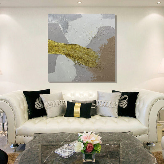 New To Abstract Pure Hand painted Modern Knife Painting Frameless Oil Painting Living Room Simple,31inx31in,No Frame