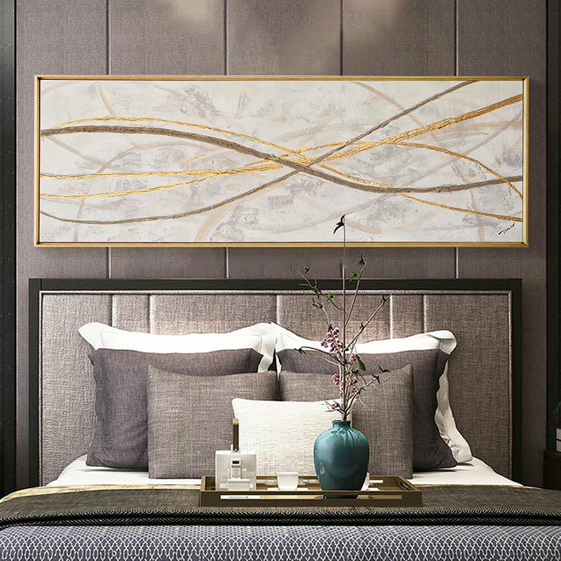 Hand-painted Oil Painting Abstract Modern Decorative Painting The Living Room Wall Paintings Sharp Single Joint27inx54in,No Frame