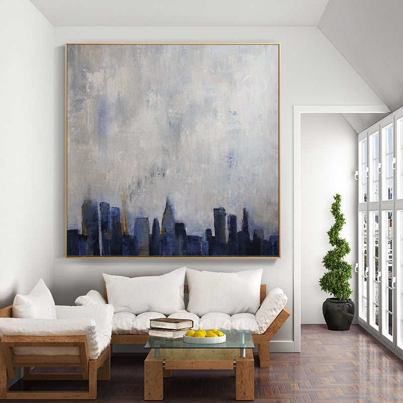 PurehandpaintedOilPaintingDecorativePaintingModernCityCornerOfficeHotelClubModelRoomMural  31in,No Frame