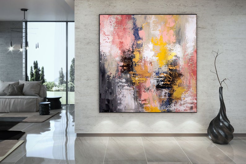 Abstract Wall Art Original Art Art Deco Living Room Wall Art Large Wall Art Modern Painting Extra Large Artwork Abstract Art31in,No Frame