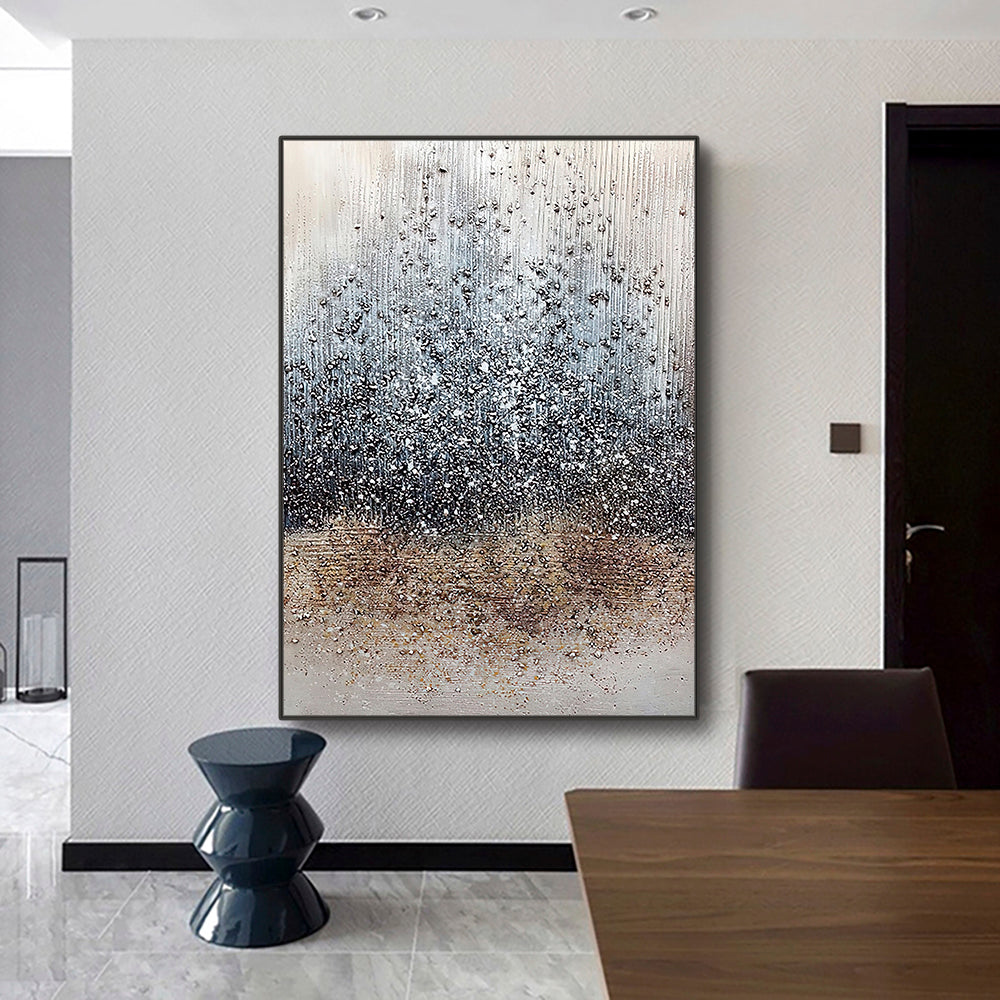Morden Abstract Canvas Artwork Hand Painted Texture Brown Oil Painting Nordic Stone Canvas Wall Art For Home Living Room,31inx47in,No Frame
