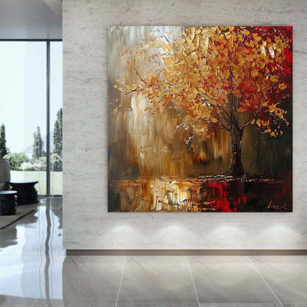 Abstract Handmade Oil Painting Modern Minimalist Home Living Room Decoration Painting,31inx31in,No Frame