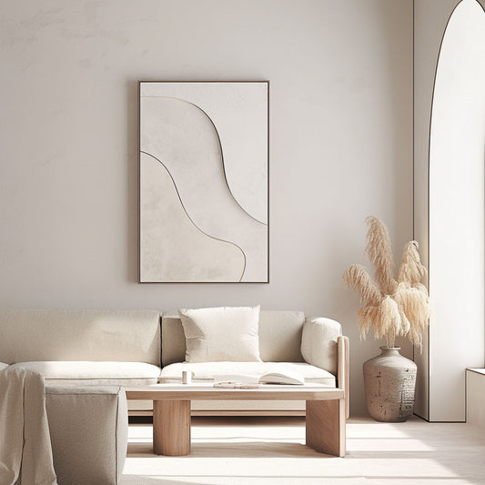 Handpainted Abstract Wall Art Painting Decorative Painting Aisle Corridor Mural Mooring Hanging Painting white 31inx47in,No Frame