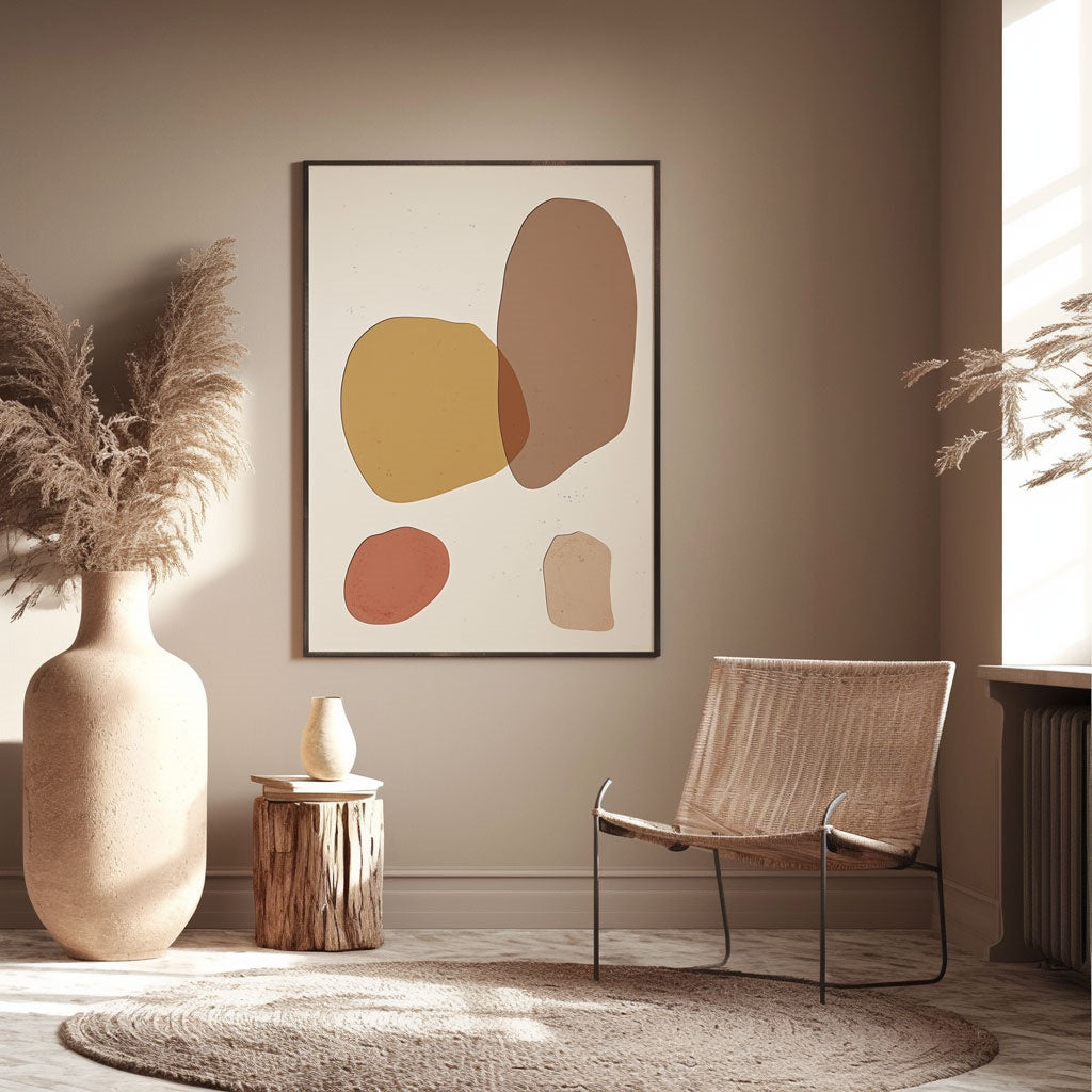 Handpainted Abstract Wall Art Painting Decorative Painting Aisle Corridor Mural Mooring Hanging Painting brown 31inx47in,No Frame