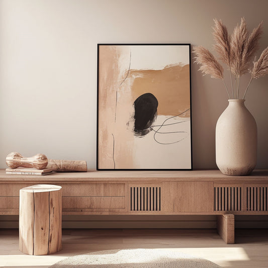 Handpainted Abstract Wall Art Painting Decorative Painting Aisle Corridor Mural Mooring Hanging Paintingblack1inx47in,No Frame