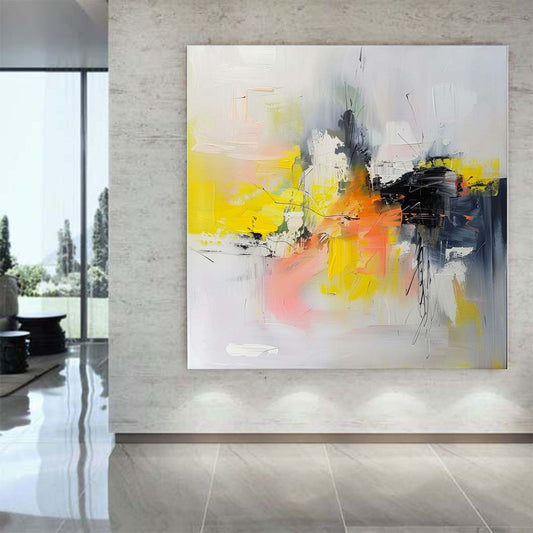 Abstract Handmade Oil Painting Modern Minimalist Home Living Room Decoration Painting,31inx31in,No Frame
