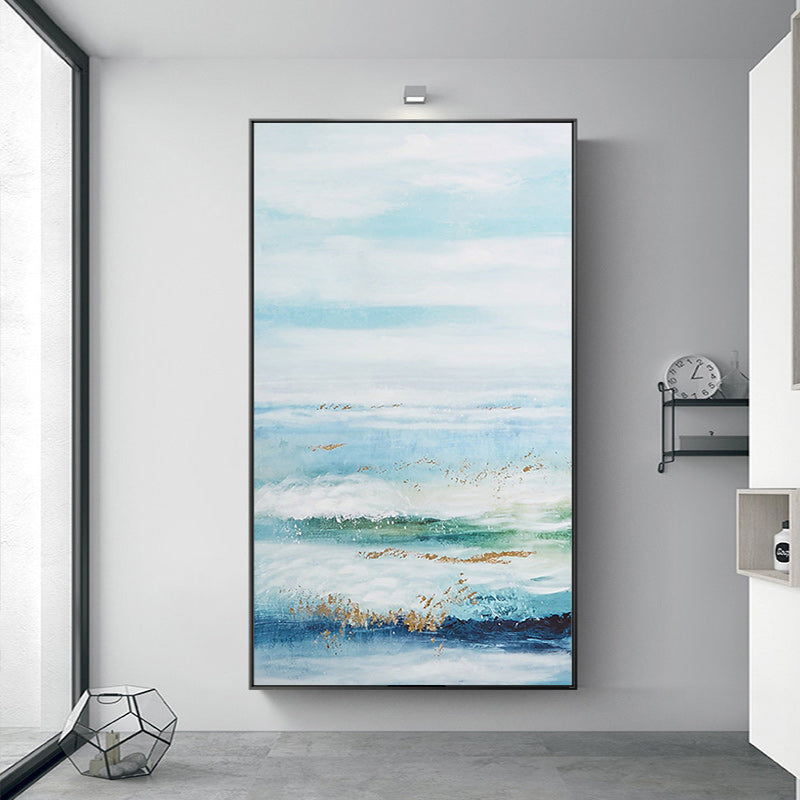 Nordic hand-painted Oil Painting Decorative Home Porch Light Luxury Modern Restaurant Mural Custom Sharply Aisle Hotels27inx54in,No Frame