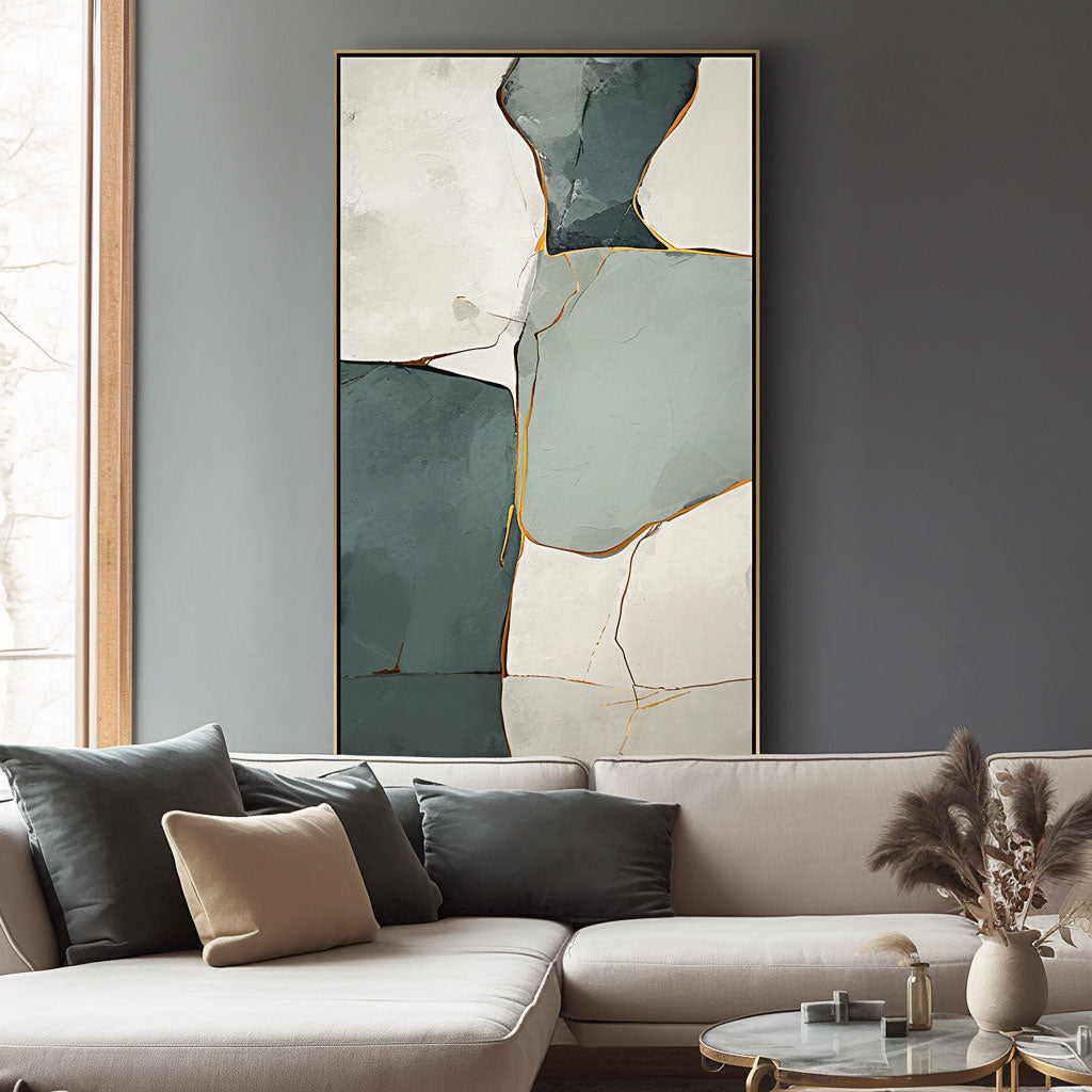 Handpainted Abstract Wall Art Painting Decorative Painting Aisle Corridor Mural Mooring Hanging Paintingblue1inx47in,No Frame
