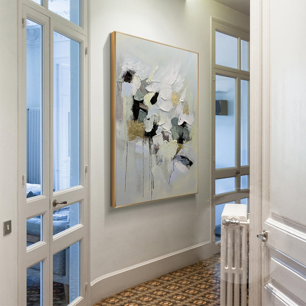 Large Thick Oil Hand Painted Oil Painting Abstract Three dimensional Hanging Painting Entry Porch Home Decorative,31inx31in,No Frame