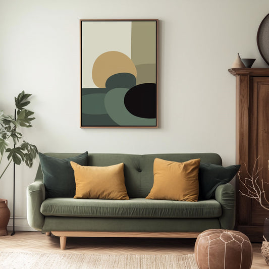 Handpainted Abstract Wall Art Painting Decorative Painting Aisle Corridor Mural Mooring Hanging Paintingblackgreen1inx47in,No Frame