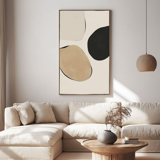 Minimalism Abstract Handmade Oil Painting Modern Home Living Room Decoration Painting,27inx54in,No Frame