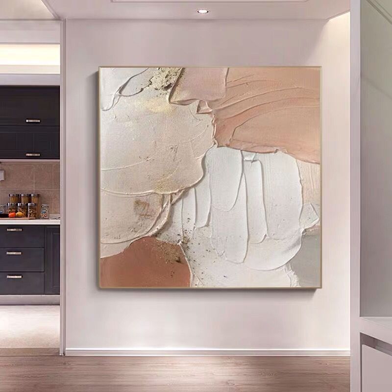 ModernAbstractTextureAcrylicCanvasPaintingHandPaintedOilPaintingHighAndGentleMorandiColorArt   31in,No Frame