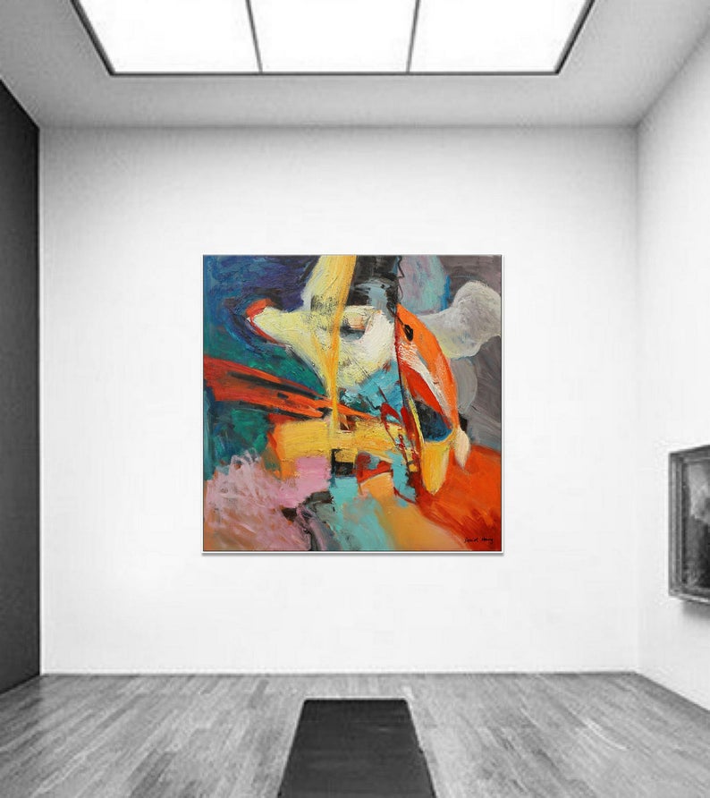 Abstract Oil Painting Abstract Art Dorm Decor Canvas Art Oil Painting Large Oil Painting Wall Art Modern Painting Abstract31in,No Frame