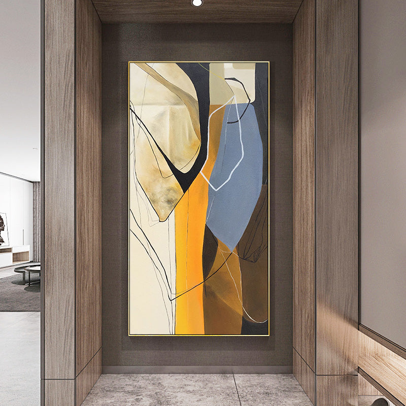 Modern Minimalist Hand-Painted Abstract Oil Painting Living Room Restaurant Painting Entrance Corridor Decorative Painting Nordi27inx54in,No Frame