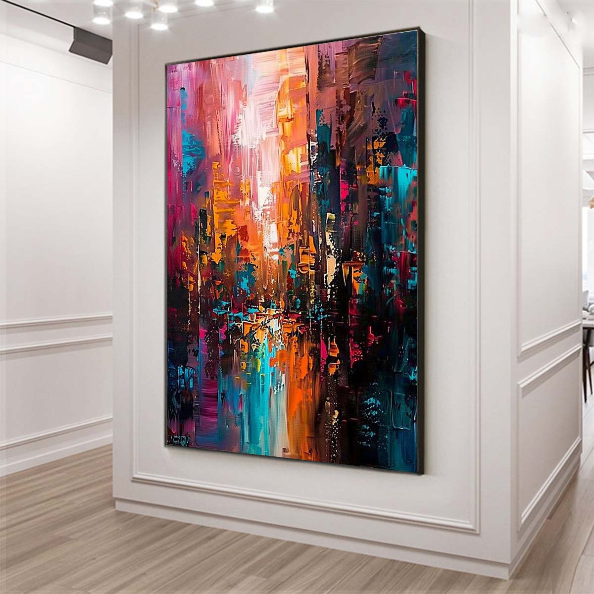 Original creation City Hand painted Oil Painting Canvas Wall Art For Home Living Room Unframed/Rolled #031
