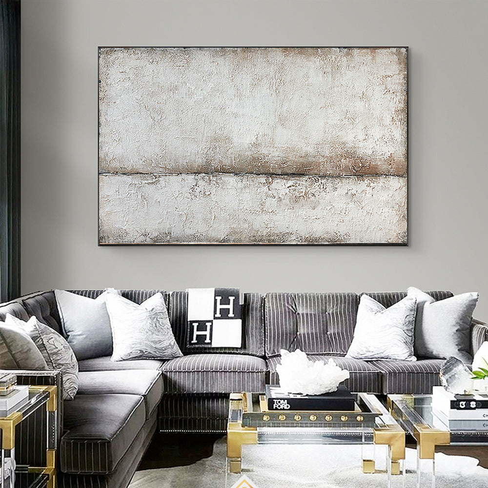 Abstract Landscape Painting On Canvas Handmade Grey Oil Painting Modern Office Corridor Decor Art,31inx47in,No Frame