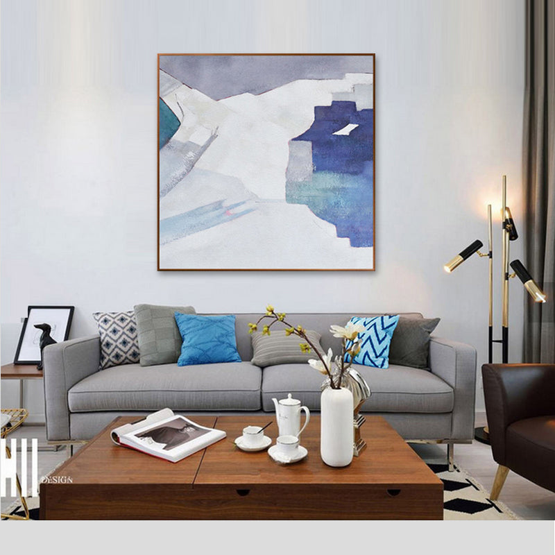 Modern Nordic Minimalist Painting Art Painting Purple Blue Bedroom Villa Entrance Paintings Study Theater31in,No Frame