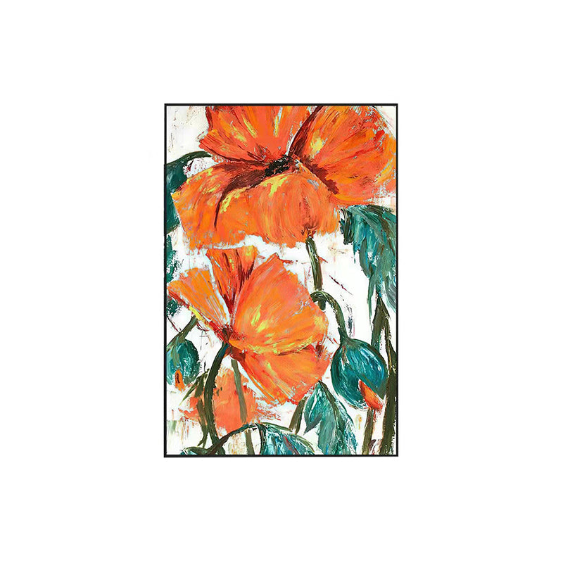Abstract Canvas Painting Hand Painted Palette Knife Flowers Oil Painting Modern Decor Piece Unframed Floral Pictures,31inx47in,No Frame