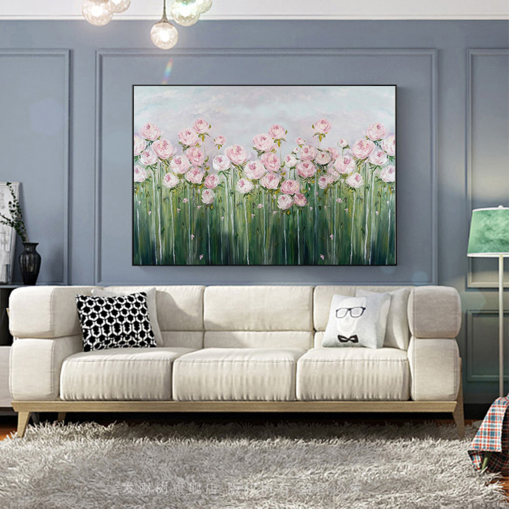 Flower Painting Wall Decoration Art Picture  Hand painted Canvas Painting Abstract Floral Artwork,31inx47in,No Frame