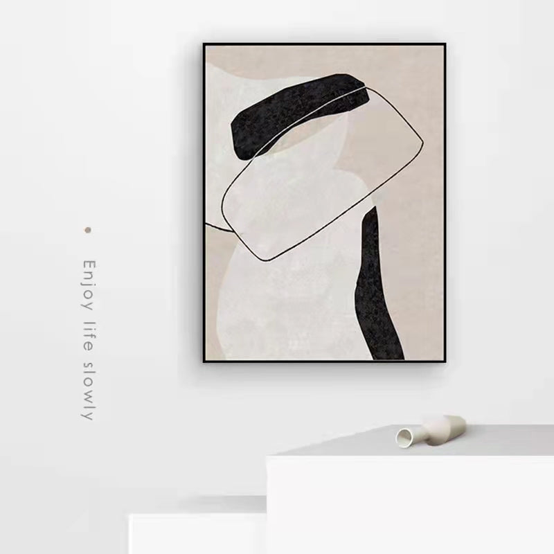 #790Pure Hand painted Oil Painting Nordic Minimalist Living Room Large Floor Hanging Paintings Gray Porch Home,31inx47in,No Frame