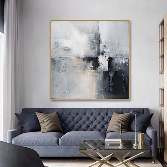 Abstract Handmade Oil Painting Modern Minimalist Home Living Room Decoration Painting,31inx31in,No Frame