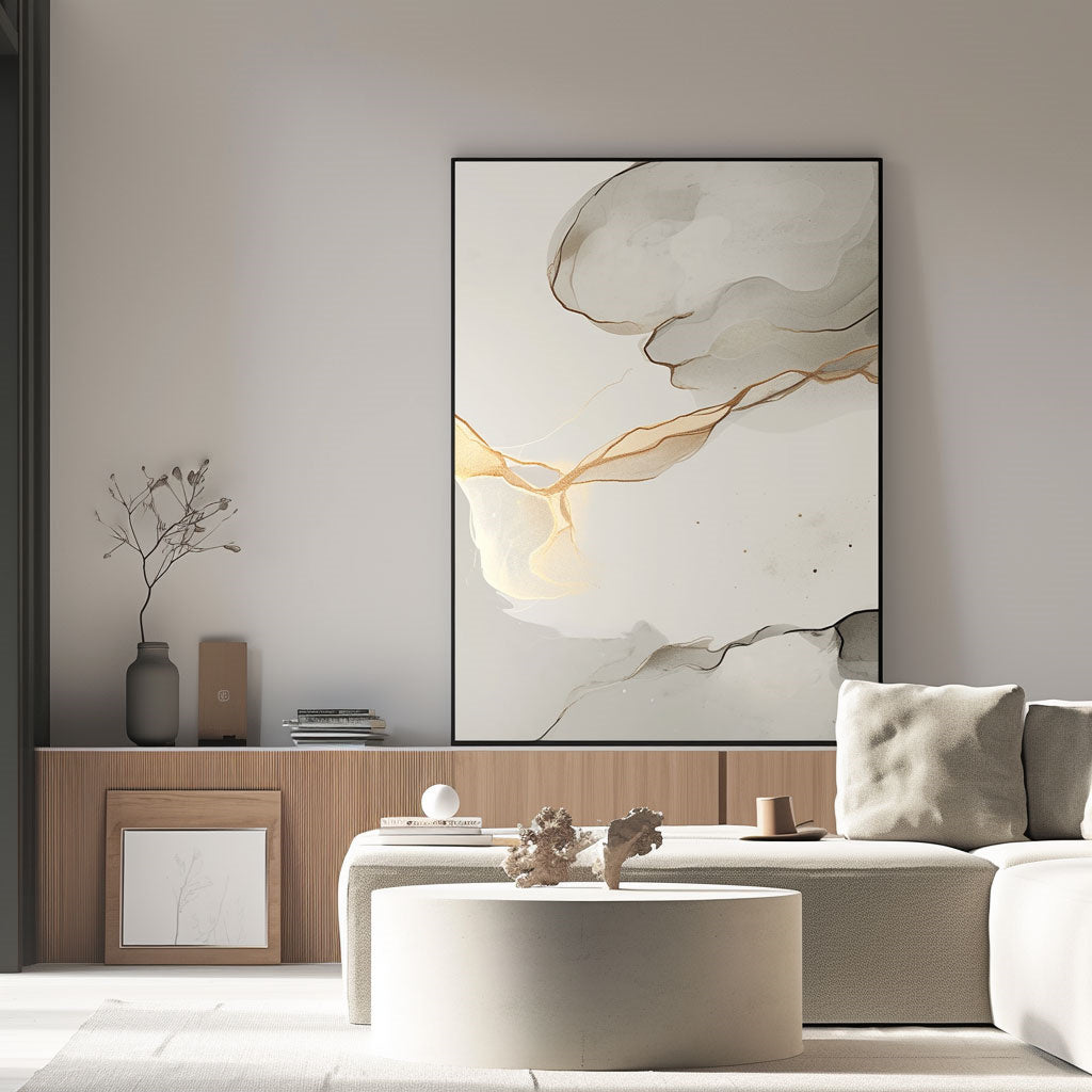 Handpainted Abstract Wall Art Painting Decorative Painting Aisle Corridor Mural Mooring Hanging Painting grey 31inx47in,No Frame
